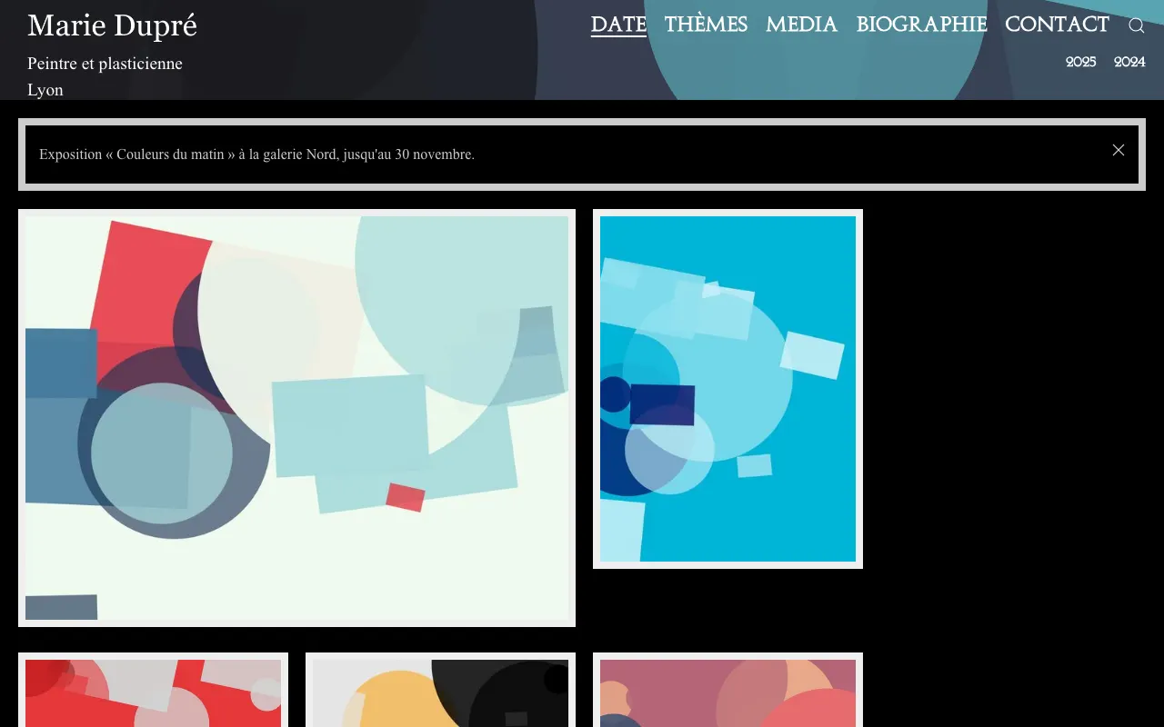 The home page of the sample site: banner, menu, announcement and tiles